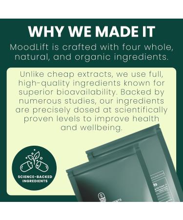 MoodLift Natural Mood Support Supplement - Dopamine & Adaptogen Blend with Mucuna Pruriens Shatavari Rhodiola Rosea & Matcha - Promotes Emotional Balance Focus & Stress Relief - 60 Capsules - Buy Online on GoSupps.com