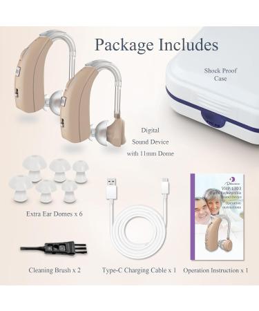 Delmicure Rechargeable Binaural Sound Device | Intelligent Noise Cancellation | 1303BEIGE-DUAL | International Shipping Available - Buy Online on GoSupps.com