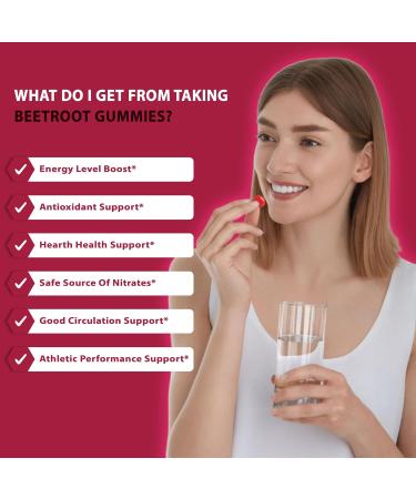 healblend Beet Root Gummies 200mg - Nitric Oxide Booster Beets with Iron for Heart Health Circulation & Healthy Blood Pressure Support Natural Flavored - 60 Gummy (1) - Buy Online on GoSupps.com