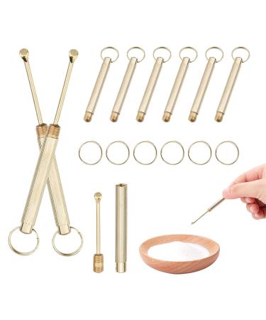 CHGCRAFT 24 Sets Spoon Wax Tool Spoon Removal Tool with Key Ring for Filling Vials Keychain Glitter Pendant  74.5mm
