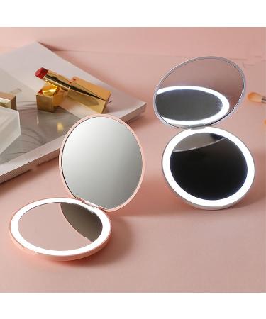 LED Lighted Travel Makeup Mirror Mini Portable Folding Mirror for Purse Mini Travel Anti Fog Double Sided Mirrors Rechargeable Vanity Makeup Mirror for Pocket Gift Women - Buy Online on GoSupps.com