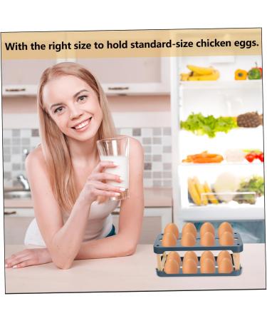 COLLBATH Box Egg Carton Eggs Plastic Stand Plastic Pallet Egg Storage Case Refrigerator Crisper re-usable Blue 22.3X10.1X8.9CM - Buy Online on GoSupps.com