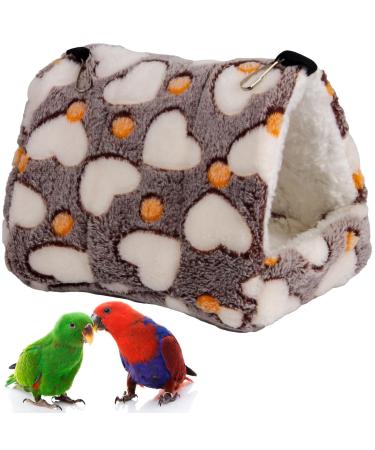 Large Winter Warm Bird Nest House Bird Hammock Comfortable Bird Bed for Cage Warm Plush Parrot Hanging Bed Cave Hideaway Cage Toy for for Parakeet Cockatiel Lovebird Budgie Canary Cockatoo African 24*23*25