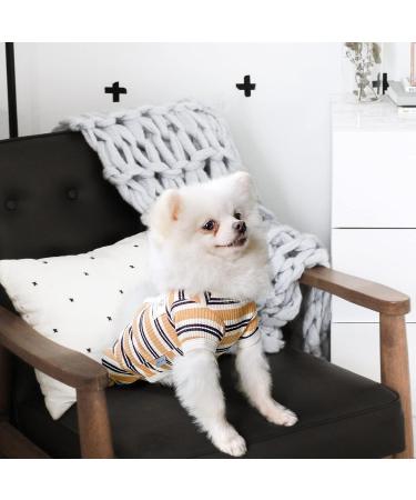 Tony Hoby Dog Suit for Men & Women - Comfortable Striped Cotton Overall for Dogs - Soft 4-Legged Sleepwear in Brown - Buy Online on GoSupps.com