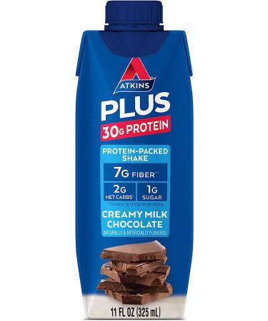 Atkins PLUS Protein-Packed Shake. Creamy Milk Chocolate with 30 Grams of Protein. Keto-Friendly and Gluten Free.11 Fl Oz (Pack of 12) - Buy Online on GoSupps.com