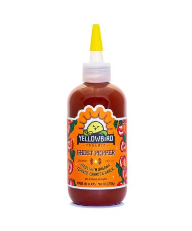Organic Ghost Pepper Hot Sauce by Yellowbird - Hot and Smoky Hot Pepper Sauce with Smoked Ghost Peppers, Tomatoes and Onions - Plant-Based, Gluten Free, Non-GMO - Homegrown in Austin - 9.8 oz Organic Ghost Pepper 9.8 Oun