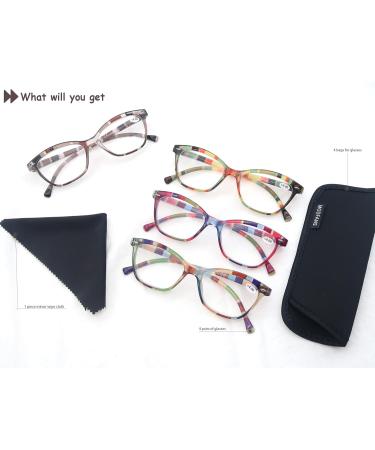 HEEYYOK Women s 4-Pack Cat Eye Reading Glasses - 2.50 Readers Lightweight & Flexible Design Colorful Patterns to Look Younger - Buy Online on GoSupps.com