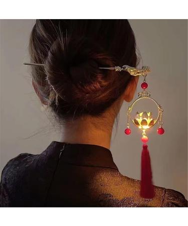 Chinese Lantern Tassel Hair Stick: Vintage Red Hairpin for Women - Buy Online on GoSupps.com