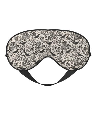 Abstract Birds and Plants Sleep Mask Adjustable Double -Sided Eye Mask Soft Sleeping Eye Covers for Sleeping Perfect Shading Reduce Eye Edema