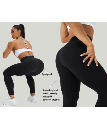 HIGORUN Women's Seamless Smile Contour High Waist Leggings | Black | Medium - Perfect for Workout, Gym, Yoga - Buy Online on GoSupps.com