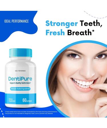 Dentipure Capsules for Healthy Teeth and Gums Dentipure Supplement Pills Advanced Oral Probiotics - All Natural Blend to Support Fresh Breath Denti Pure Oral Health Denti pure Reviews (60 Capsules) - Buy Online on GoSupps.com