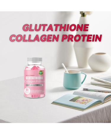Glutathione Collagen Glow Gummies 60Pcs Beauty Collagen Gummies Skin Care Anti-Aging Organic Glow Beauty Collagen for Women Dark Spot - Buy Online on GoSupps.com