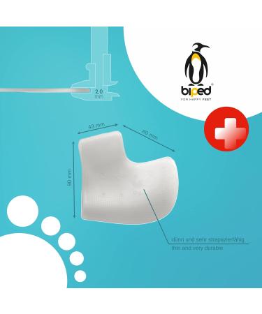 Biped Health Gel Heel Pads - 2 Pairs for Foot Pain Relief Silicone Protection for Cracked Skin & Achilles Tendon Pain - Beige/Transparent - Buy Online on GoSupps.com