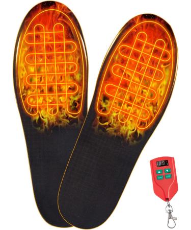 Heated Rechargeable Electric Insoles with Remote Control - Foot Warmers for Men and Women | Ideal for Winter Activities | Large Black - Buy Online on GoSupps.com