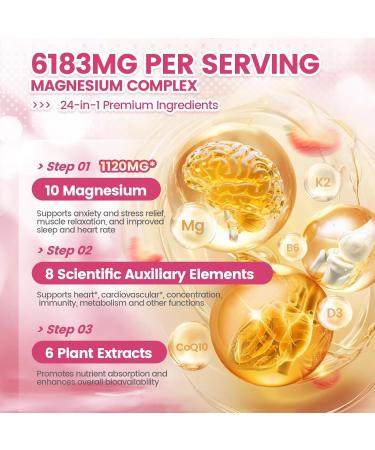 Magnesium Complex Gummies 6183mg Equivalent 24-in-1 Herbal & Mineral Blend with Ginger Passion Flower & CoQ10 Boosts Relaxation Energy & Overall Wellness 60 Strawberry Gummies - Buy Online on GoSupps.com