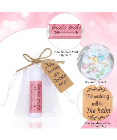 50 Set Bridal Shower Lip Balm Gifts | Bulk Wedding Favors with Organza Bags & Tags | Perfect for Bridesmaid Proposals & Bachelorette Parties - Buy Online on GoSupps.com