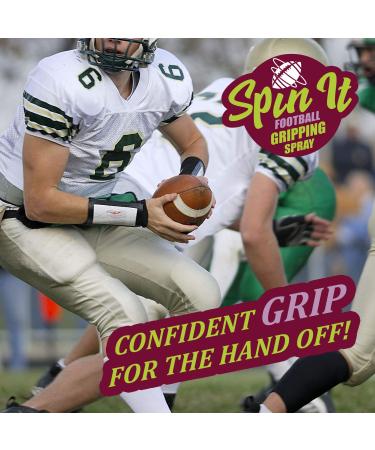 Spin iT Football Grip Spray - Enhance Football Grip, Works with or without Gloves - Ideal for Training and Play - Improve Performance and Control - 2 oz - Buy Online on GoSupps.com
