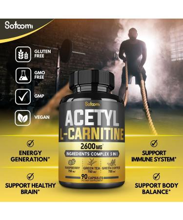Acetyl L-Carnitine Complex Capsules 2600mg - Body, Brain & Immune Support - 90 Count - Buy Online on GoSupps.com