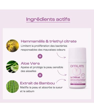 OMUM - Le D licat - D odorant naturel bille - Sans sels d'aluminium - 24H de protection - 100% compatible grossesse et allaitement 99% des ingr dients d origine naturelle - Vegan - 50 ml 100 ml (Lot de 1) - Buy Online on GoSupps.com