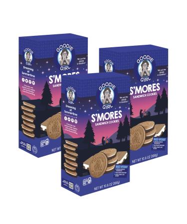 Goodie Girl, Smores Sandwich Cookies | Gluten Free | Peanut Free | Egg Free | Dairy Free | Plant Based | No High Fructose Corn Syrup | Kosher (10.6oz, Pack of 3)