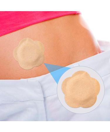 CTEAKOP 30 Pcs Castor Oil Belly Button Patch Castor Oil Patches Belly Button Pearlescent Film Pack Wrap Pack for Stomach Waist Neck - Beige Flower (7x7cm) - Buy Online on GoSupps.com