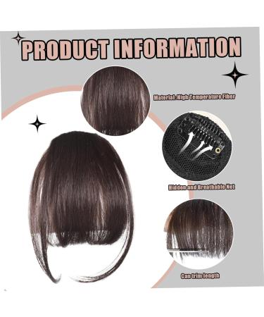 Clip In Bangs for Women 9.8" Natural Clip On Bangs Dark Brown Air Bangs Hair Clip with Temples & Invisible Breathable Net Curlable Cuttable Fake Bangs - Buy Online on GoSupps.com