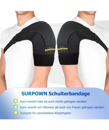 Surpown Adjustable Shoulder Support for Men & Women | Pain Relief Shoulder Strap & Cuff | Fits Left or Right - Ideal Shoulder Bandage - Buy Online on GoSupps.com
