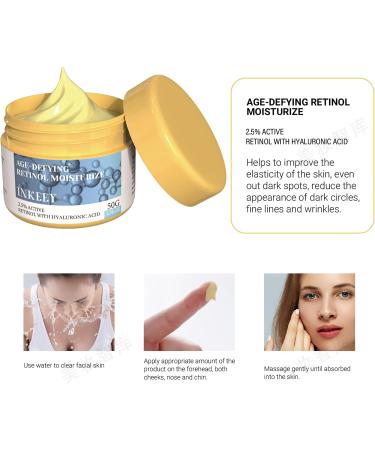 Retinol Moisturizer Anti Aging Cream 2.5% Retinol Cream Face Cream with Hyaluronic Acid Retinol Cream Retinol Moisturiser Face Women Hydration Smooth Skin Firm Lift Elasticity Lightweight 50G - Buy Online on GoSupps.com