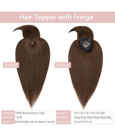 Clip-In Real Hair Extensions - 11cm Topper Ponytail 7A Quality 25cm Medium Brown (04#) Smooth Thickening Hair - Buy Online on GoSupps.com