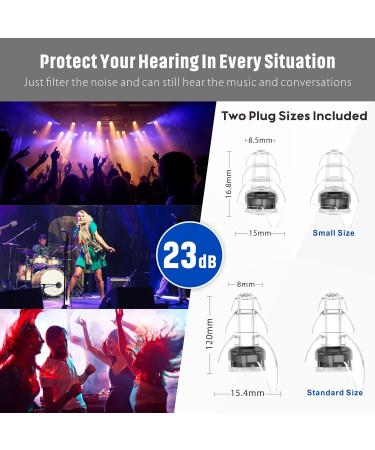 Buy Hearprotek Concert Ear Plugs - 2 Pairs Reusable High Fidelity Noise Reduction Ear Protection for Concerts Raves & Festivals - Tinnitus Relief - Black - Buy Online on GoSupps.com