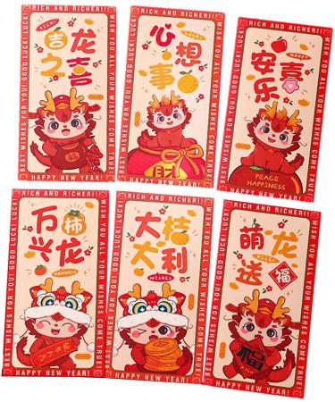 Generic 6X Red Envelopes for Chinese Lunar New Year Red Packets Best Wishes Gift from Hong Bao Lucky Money for Spring Festival Graduation Style C - Buy Online on GoSupps.com