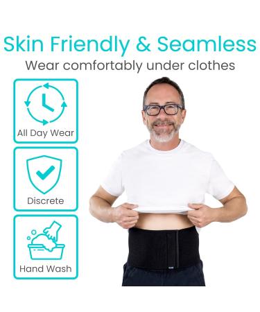 Vive Umbilical Hernia Belt for Men & Women | Post Surgery Abdominal Binder with Compression Pads | Supports Diastasis Recti & Stomach Hernias | Black Medium - Buy Online on GoSupps.com