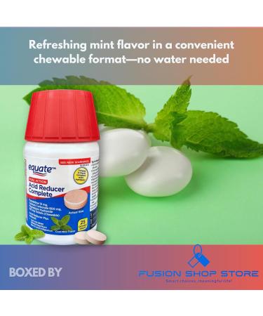 Dual Action Acid Reducer- Mint Chewable Tablets 25 Count (Pack of 1) Boxed by Fusion Shop Store - Buy Online on GoSupps.com