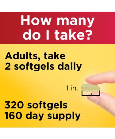 Nature Made Burp-Less Fish Oil 1000mg with 300mg Omega-3 | 320 Softgels for Healthy Heart | 160 Day Supply | Dietary Supplement - Buy Online on GoSupps.com