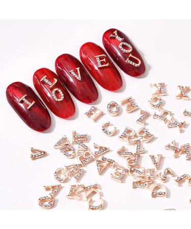 WOKOTO 78Pcs Gold Rose Gold Black Nail Letters Charms for Nail Art - Luxury 3D Jewels for Acrylic Nails - Women's Nail Design Kit - Buy Online on GoSupps.com