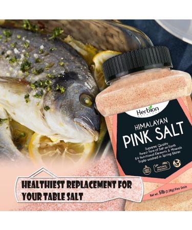 Herbion Naturals Himalayan Pink Salt Jar - GMO Free, Vegan, Chemical-Free, Kosher Certified, Fine Grain All-Natural Salt - Triple-Washed in Spring Water - Buy Online on GoSupps.com
