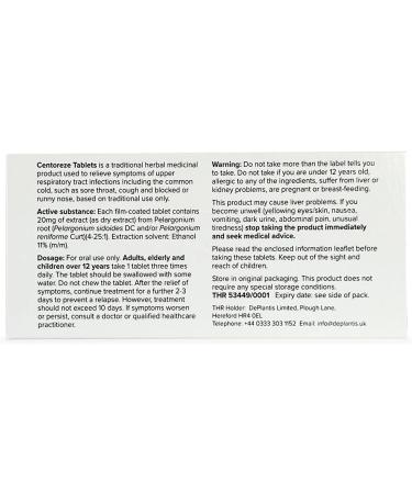 Centoreze Tablets - Natural Relief for Common Cold Symptoms - Buy Online on GoSupps.com