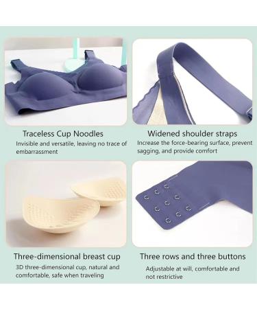 Mastectomy Bra for Women - Seamless Wireless & Comfortable Post-Surgery Bralette in Blue - Buy Online on GoSupps.com