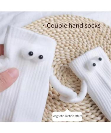 Ann Seeson Couple Holding Hands Socks - Funny Lovelink Socks with Magnetic Suction 3D Doll Couple Design - 2pcs Mix - Buy Online on GoSupps.com