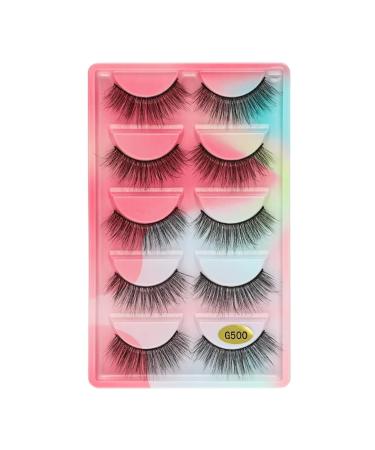 UAMOU 50/100/200 pairs Eyelashes faux mink lashes natural 3d mink eyelashes volume false lashes in bulk cilios Cheerfully (Color : G500 Size : 50 Boxes)