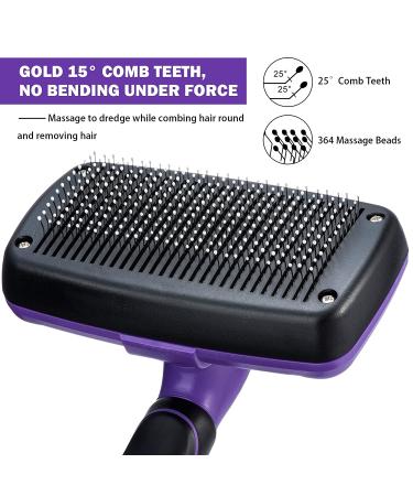 TIMINGILA Self-Cleaning Slicker Brush for Pets - Grooming Tool for Dogs, Cats, and More - Purple - Buy Online on GoSupps.com