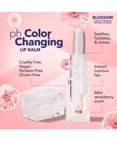Blossom Lip Gloss Moisturizing pH Lip Balm Strawberry Scented Color Changing Shimmering Lip Stain Tint Infused with Real Flowers 3g Crystal - Buy Online on GoSupps.com