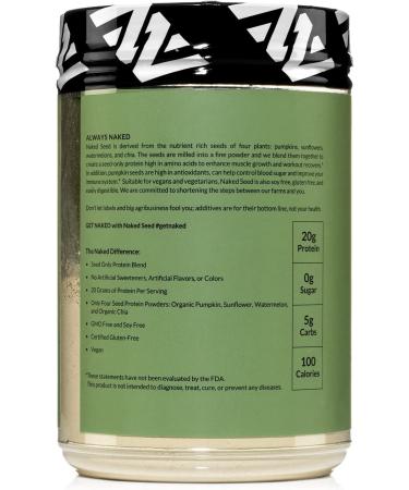 Naked Seed 4 Seed Protein Powder - Chia, Watermelon, Sunflower & Pumpkin - Gluten-Free, Soy Free, Vegan - 15 Servings - Buy Online on GoSupps.com