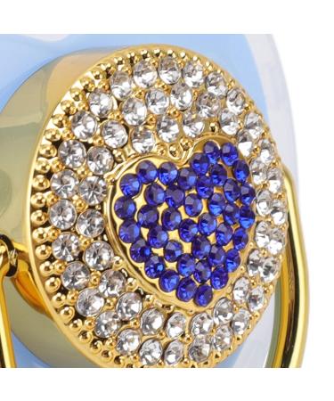 Personalized Bling Pacifier | Heart Shaped Rhinestone Baby Soother | Perfect Newborn Gift - Blue - Buy Online on GoSupps.com