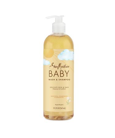 SheaMoisture Baby Wash and Shampoo Raw Shea, Chamomile & Argan Oil for Delicate Skin and Hair Baby Care with Shea Butter, 19.2 oz