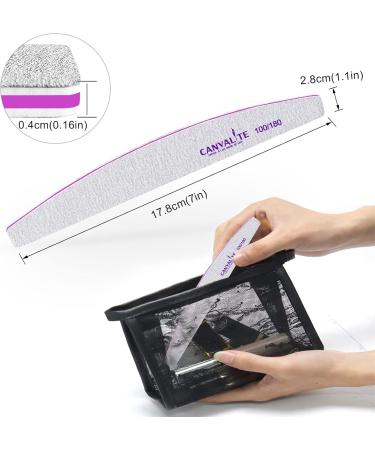 Canvalite 12-Piece Nail Files Set - 180/240 Grit Professional Double-Sided Reusable for Gel Nails Manicure & Pedicure | Ideal for Nail Studios & Home Use - Buy Online on GoSupps.com