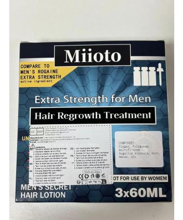 Miioto Hair Growth Serum for Men - Nourish Scalp & Prevent Hair Loss | Promotes Thicker Hair - 3x60ml - Buy Online on GoSupps.com