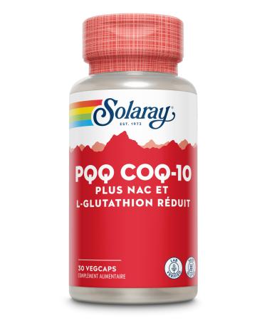 Solaray PQQ COQ-10 + NAC and L-Glutathione Reduced | Anti-Aging | 30 Vegetable Capsules