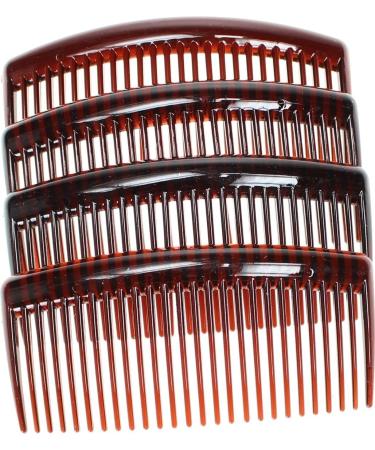 4 Pack of Large 9cm Plain French Side Hair Combs Slides Grips Clips Hair Accessories for Women Girls by Glitz4Girlz (Tort Brown) - Buy Online on GoSupps.com
