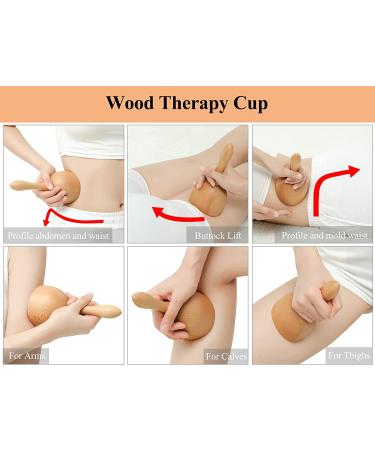 Wood Therapy Massage Tool for Body Sculpting and Pain Relief - Rubber Wood Cup - Buy Online on GoSupps.com